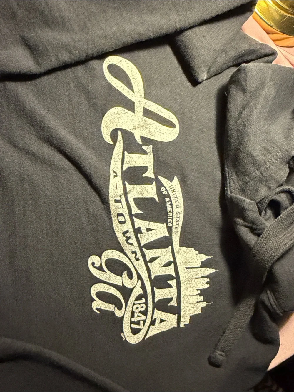 Atlanta GA Black Hooded Sweatshirt